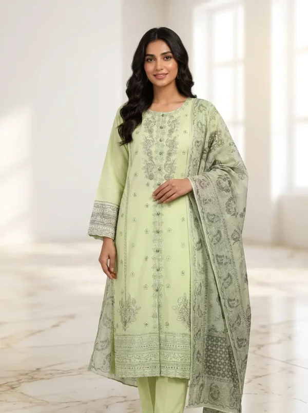 Stitched | Embroidered | Lawn Dress | 3PC