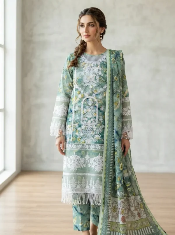 Stitched | Embroidered | Lawn Dress | 3PC